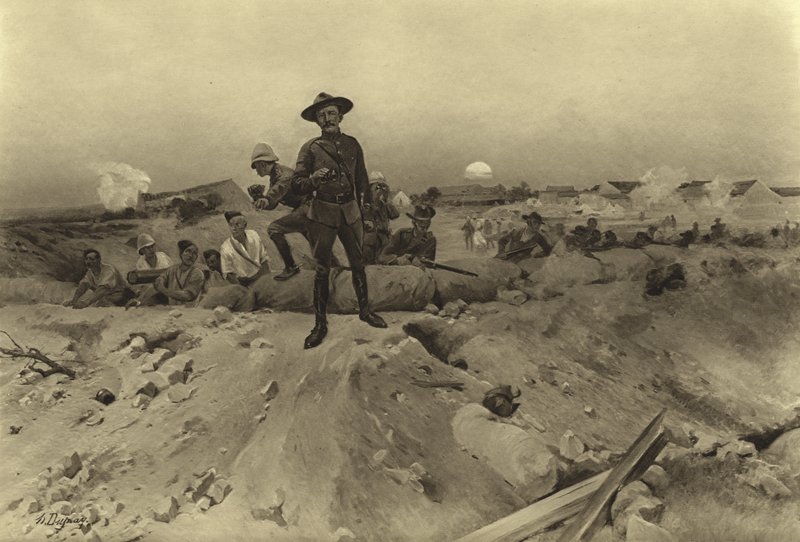 Siege of Mafeking, 1900 (dybtryk) af Henri Louis Dupray