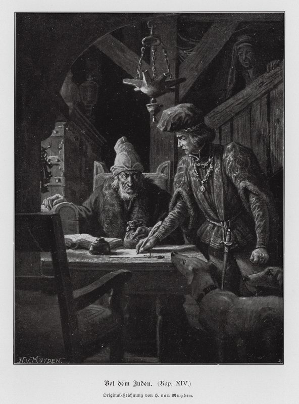 Jødisk pengeudlåner (gravering) af Henri van Muyden