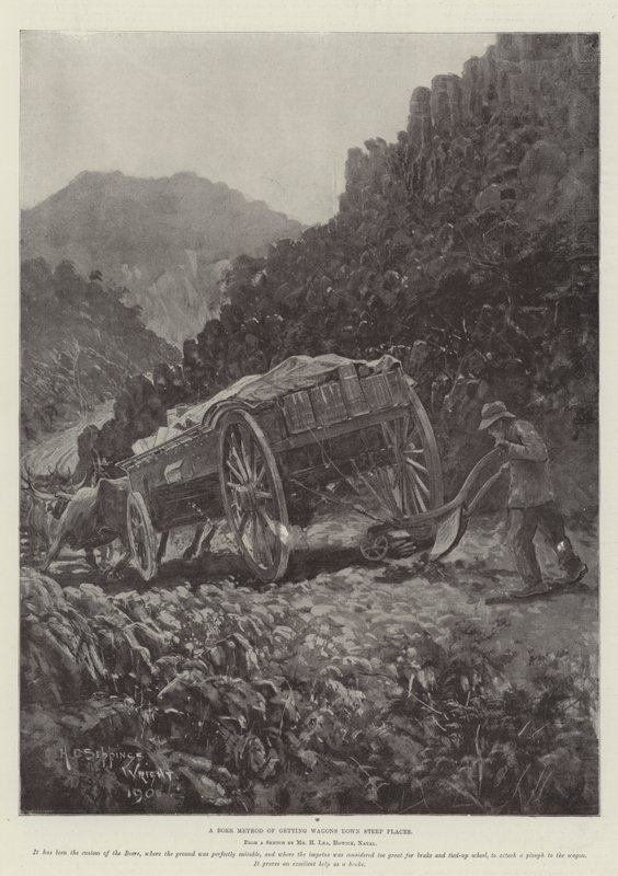 En boer metode til at få vogne ned ad stejle steder af Henry Charles Seppings Wright
