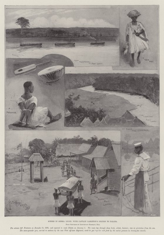 Scener i Sierra Leone med kaptajn Carletons søjle til Falaba af Henry Charles Seppings Wright