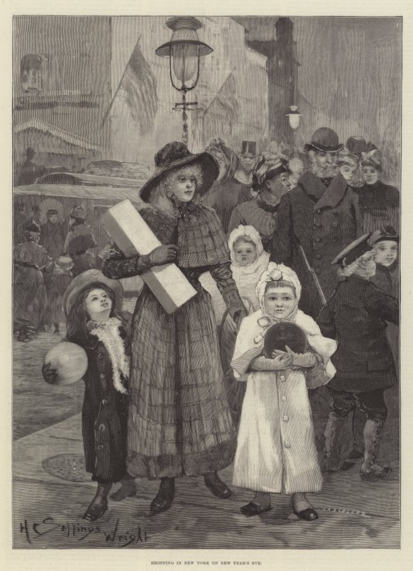 Shopping i New York nytårsaften af Henry Charles Seppings Wright