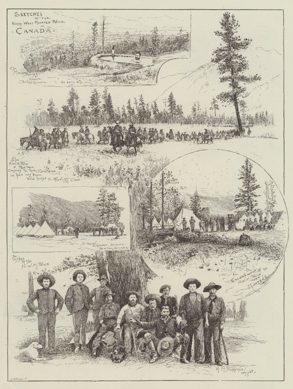 Skitser af North-West Mounted Police i Canada af Henry Charles Seppings Wright