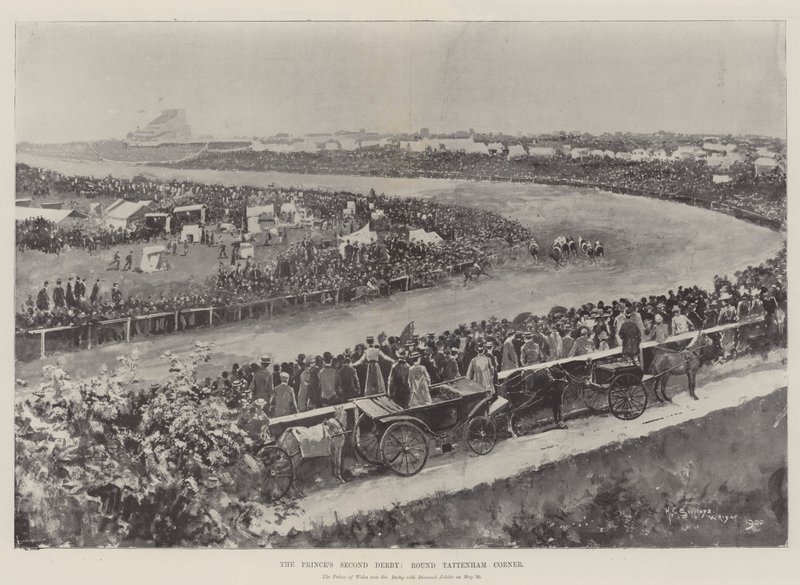 Prinsens andet Derby, rundt om Tattenham-hjørnet af Henry Charles Seppings Wright