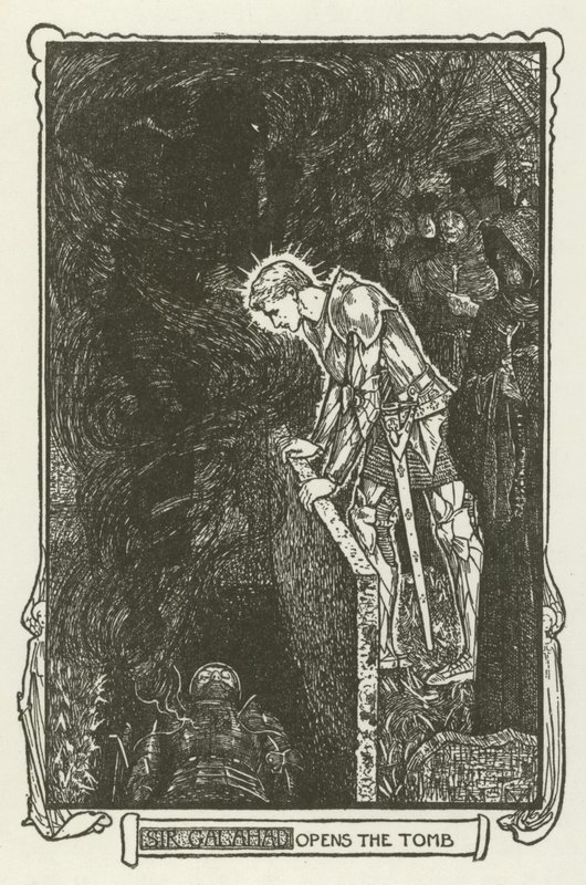 Sir Galahad åbner graven af Henry Justice Ford