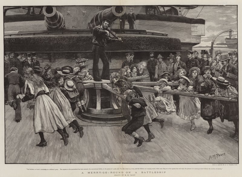 En Merry-go-Round på et slagskib af Henry Marriott Paget
