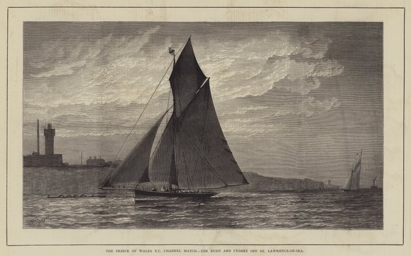 Prince of Wales Yacht Club Channel Match, Dudu og Cygnet ud for St Lawrence-on-Sea af Henry Spernon Tozer
