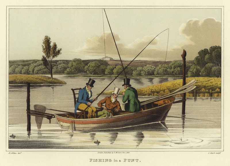 Fiskeri i en punt (chromolitho) af Henry Thomas Alken
