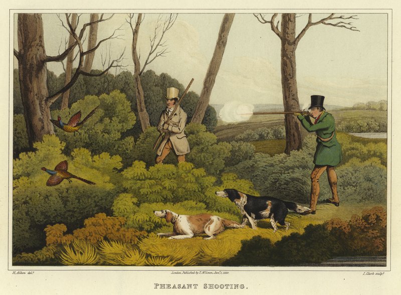 Fasanskydning (chromolitho) af Henry Thomas Alken