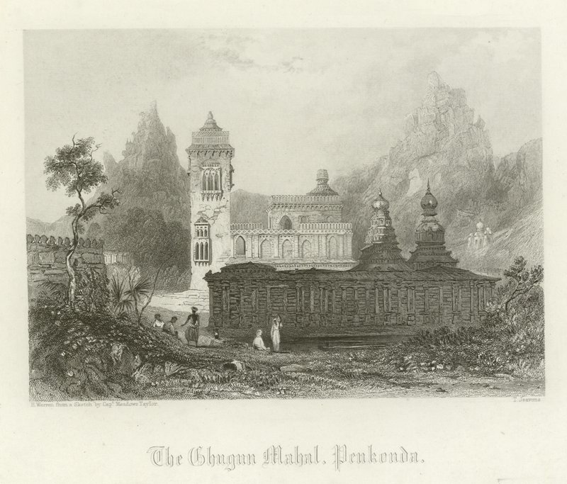 Ghugun Mahal, Penukonda, Indien af Henry Warren