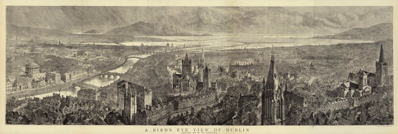 Et fugleperspektiv af Dublin af Henry William Brewer
