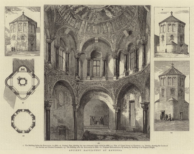 Gamle dåbskapelle i Ravenna af Henry William Brewer