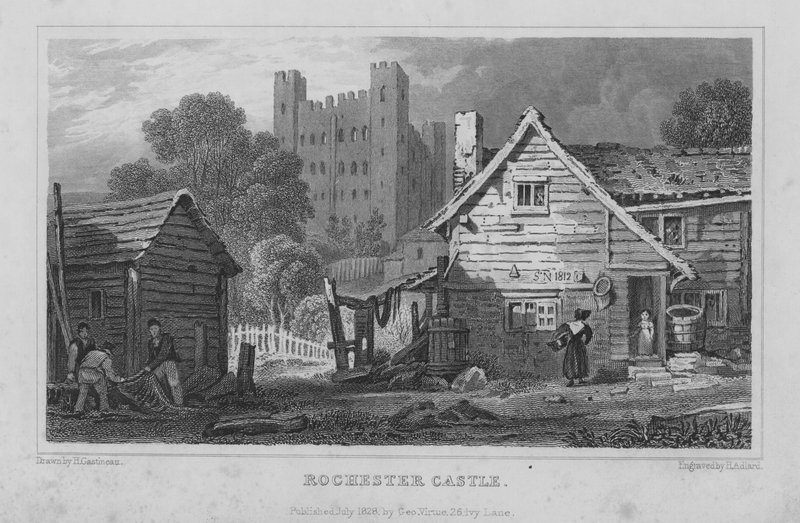 Rochester Castle, Kent (gravering) af Henry Adlard