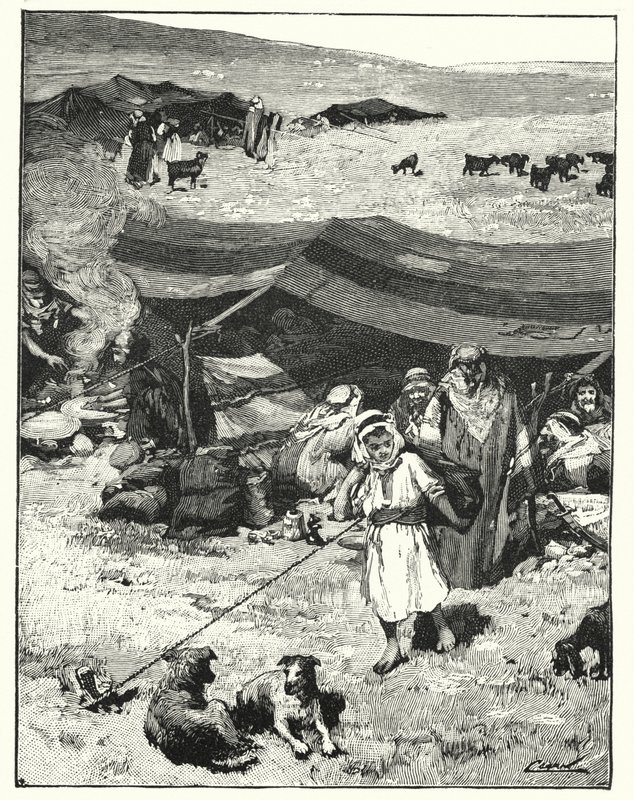 En beduinlejr (litho) af Henry Andrew Harper