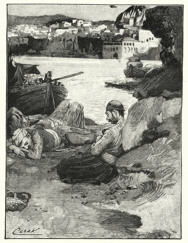 En siesta midt på dagen i Jaffa (litho) af Henry Andrew Harper