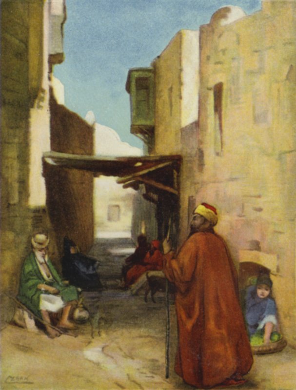 En gade i Jerusalem (farve litho) af Henry Andrew Harper