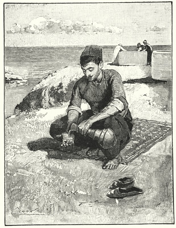 Ceremoniel udrensning før bøn (litho) af Henry Andrew Harper