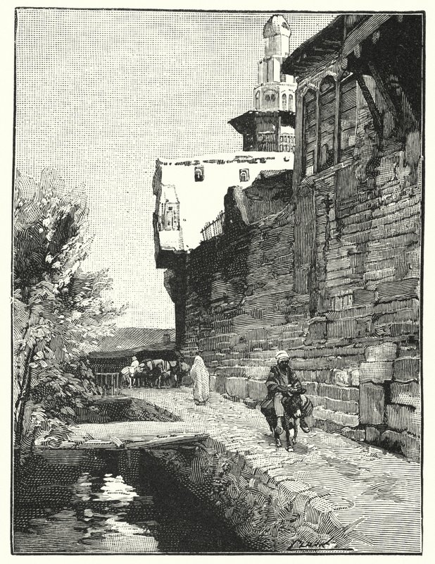 Damaskus bymur (litho) af Henry Andrew Harper