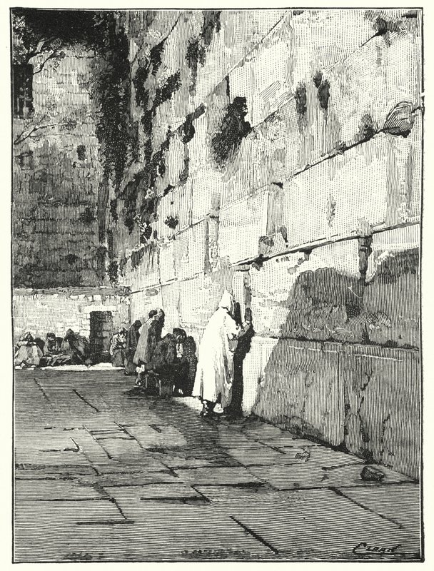 Jødernes klagested, Jerusalem (litho) af Henry Andrew Harper