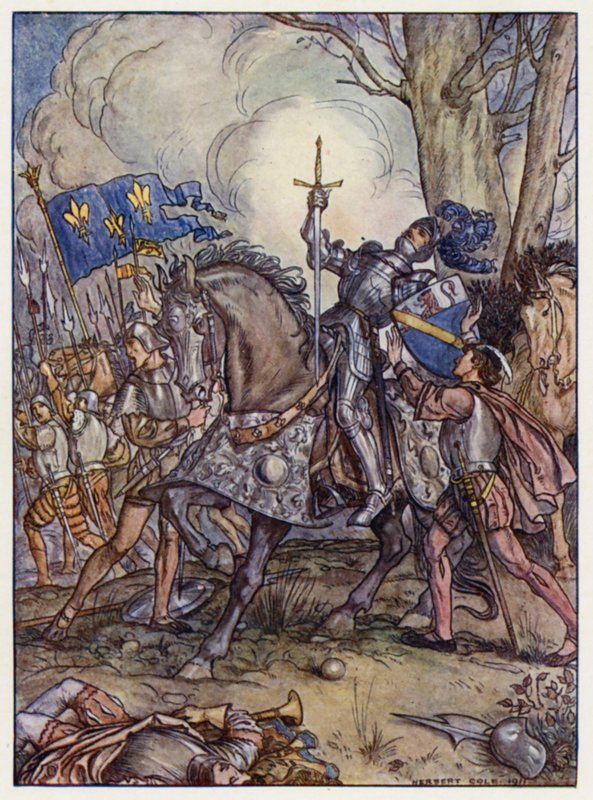 Døden af Bayard (Color Litho) af Henry Cole