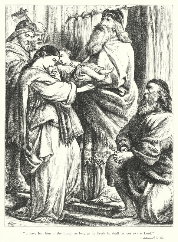 Præsentationen af Samuel (gravering) af Henry Courtney (after) Selous