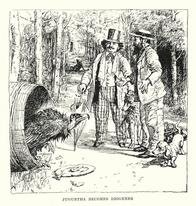 Jugurtha bliver til Diogenes (kobberstik) af Henry Justice Ford
