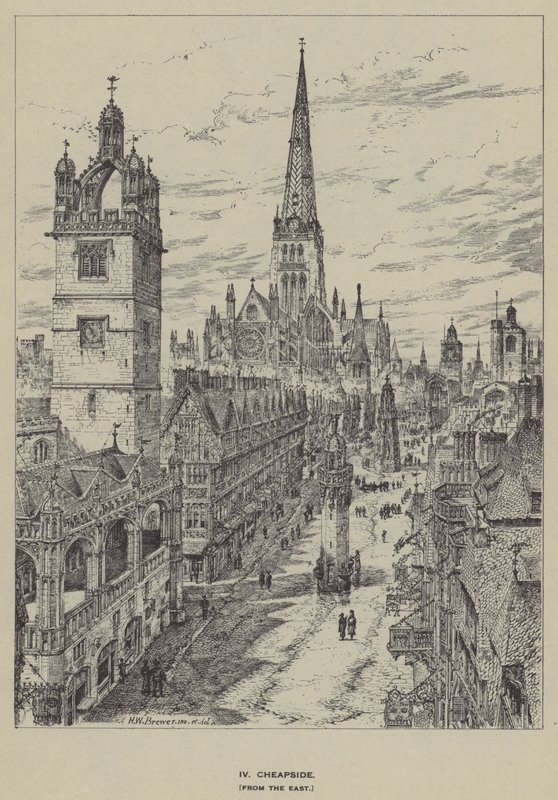 Cheapside, fra øst af Henry William Brewer