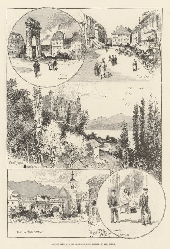 Aix-les-Bains og dets kvarter, besøgt af dronningen af Herbert Railton