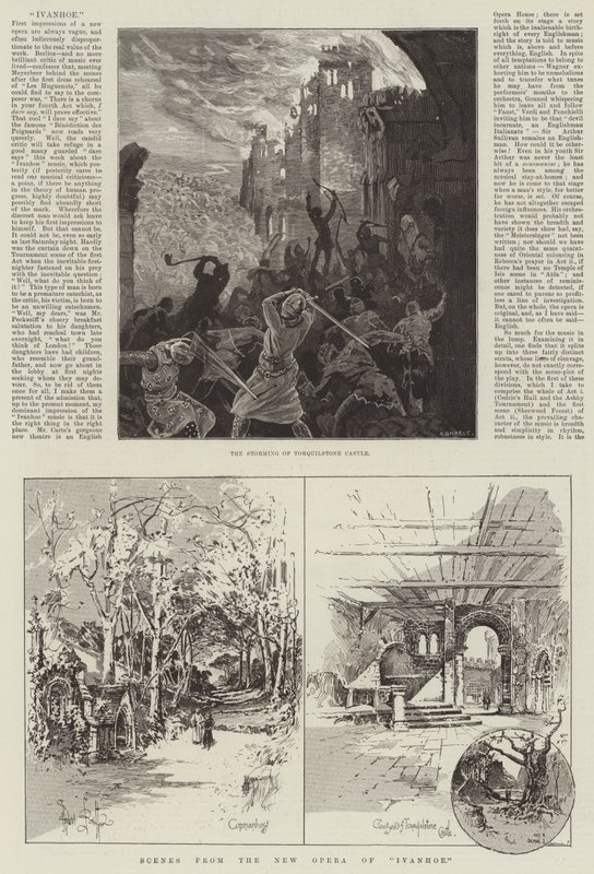Scener fra den nye opera i Ivanhoe af Herbert Railton