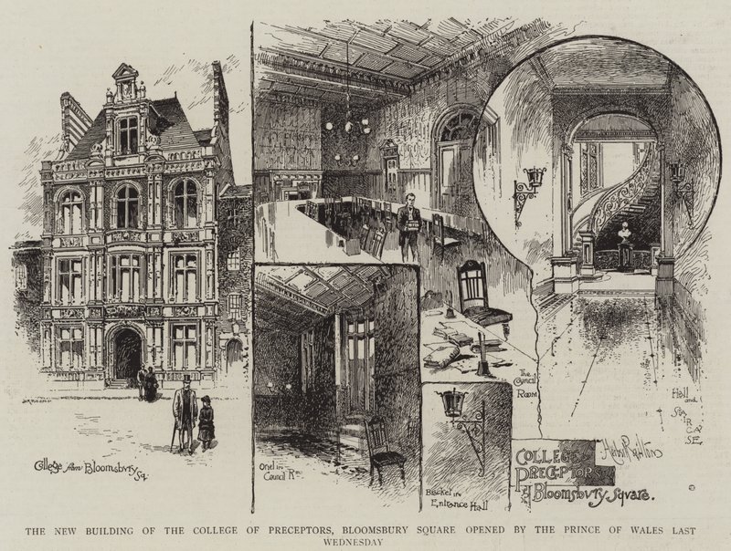 The New Building of College of Preceptors, Bloomsbury Square åbnede af Prince of Wales sidste onsdag af Herbert Railton