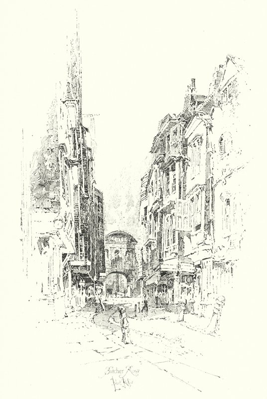 Butcher Row, London (litho) af Herbert (after) Railton