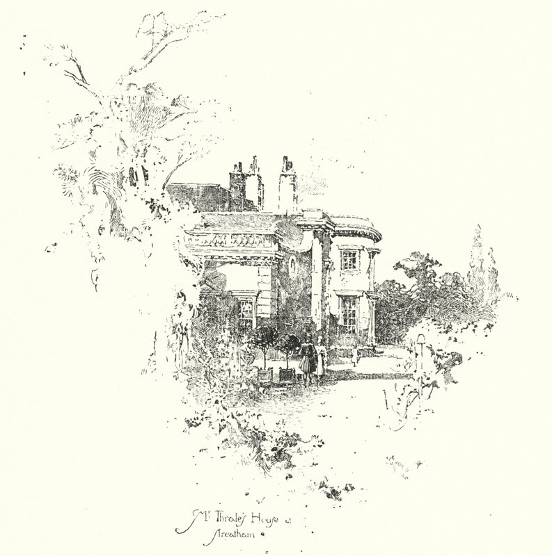 Mrs Thrale´s House, Streatham (litho) af Herbert (after) Railton