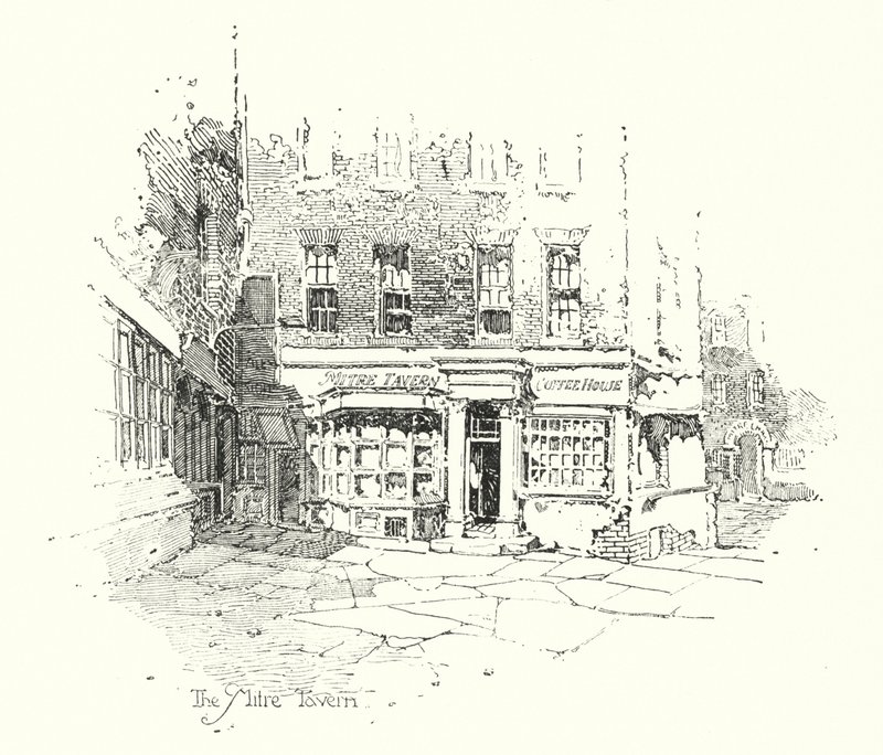 The Mitre Tavern, London (litho) af Herbert (after) Railton