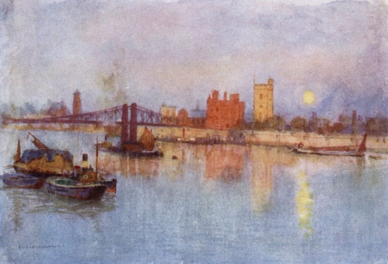 Lambeth Palace (farve litho) af Herbert Menzies (after) Marshall