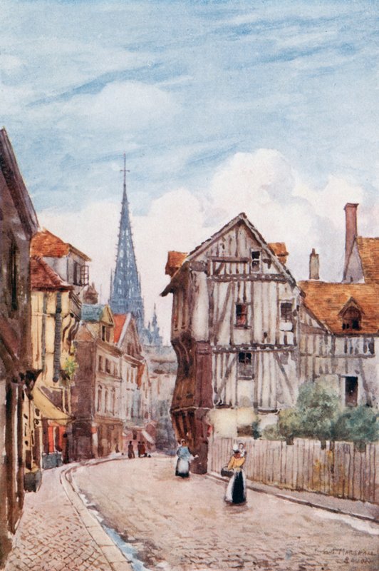 Rue St. Romain, Rouen af Herbert Menzies Marshall