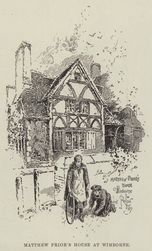Matthew Priors hus i Wimborne af Herbert Railton