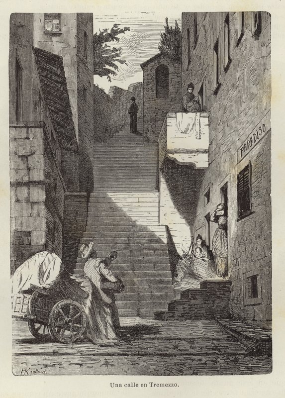 En gade i Tremezzo af Hermann Kaulbach