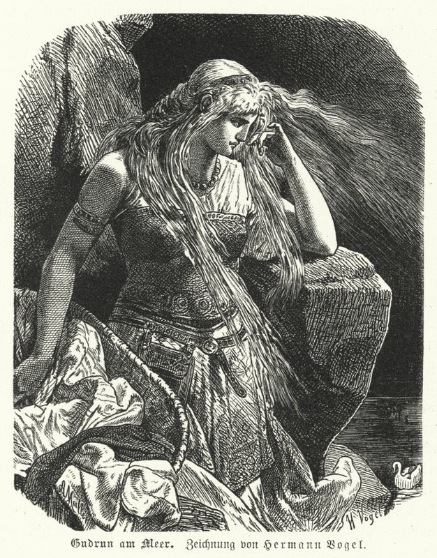 Gudrun ved havet af Hermann Vogel
