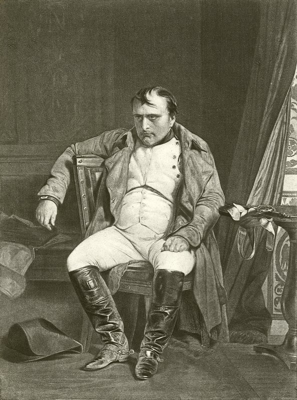 Abdikation, Napoleon ved Fontainbleau (dybtryk) af Hippolyte Delaroche