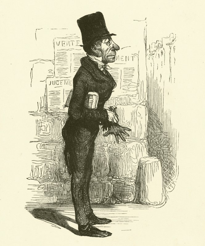 Den lille advokat (gravering) af Honore (after) Daumier