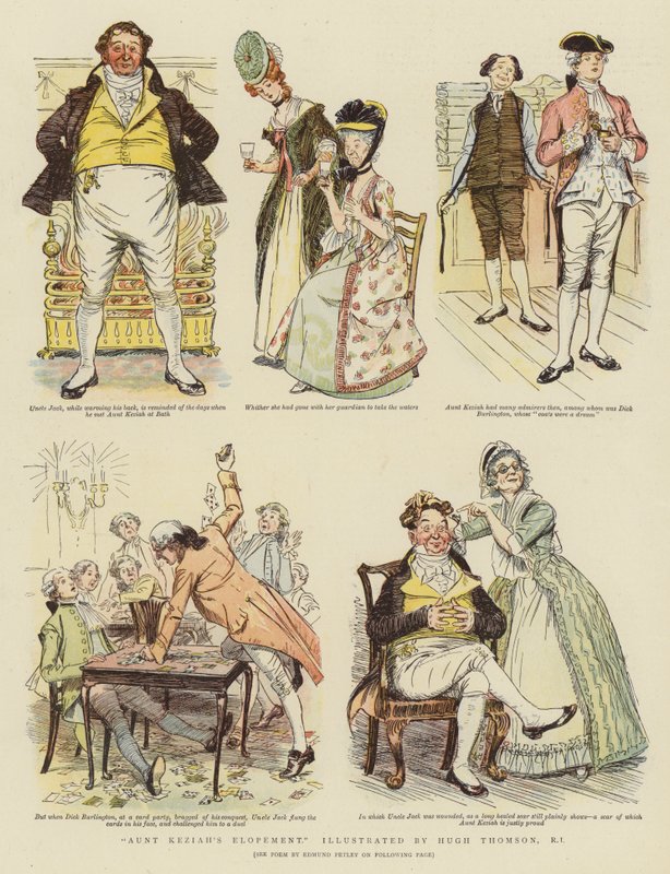 Tante Keziahs bortførelse (chromolitho) af Hugh Thomson