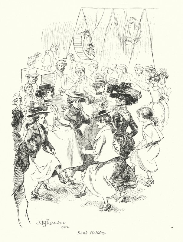 London: Bank Holiday (farvelitografi) af Hugh Thomson