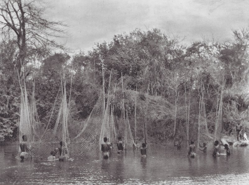Afrika: Morus-fiskeri (s/h-foto) af Hugo Adolf Bernatzik