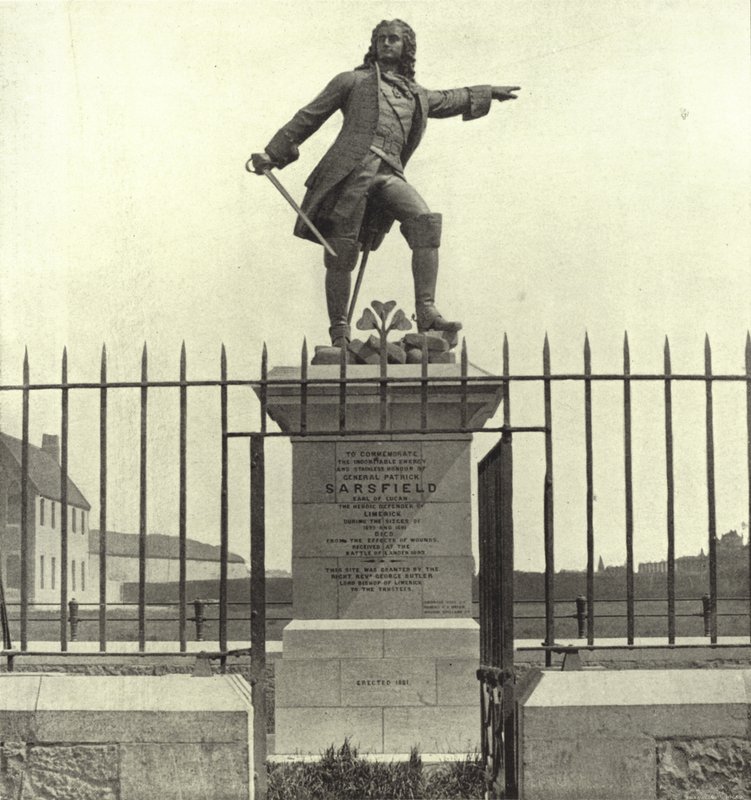Sarsfield-statuen, Limerick (s/h-billede) af Irish Photographer