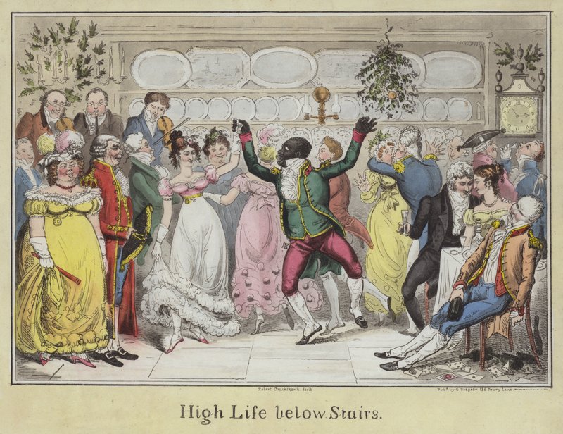 High Life under trapper (farvet radering) af Isaac Robert Cruikshank
