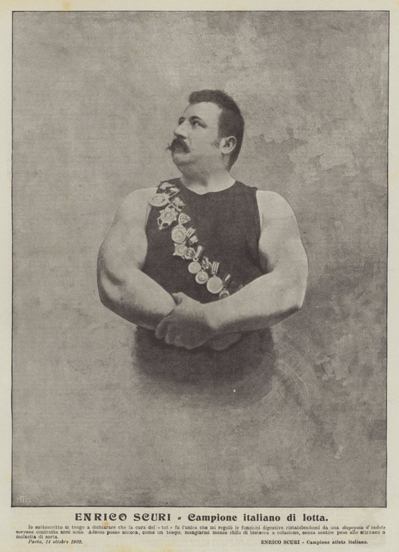 Enrico Scuri, italiensk wrestling-mester af Italian Photographer