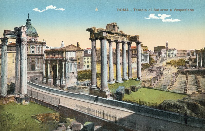 Rom, Italien, Tempel af Saturn og Vespasian af Italian Photographer