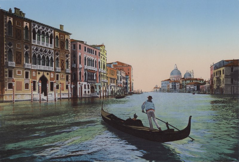 Venedig, Canal Grande fra Accademia, Palazzo Franchetti af Italian Photographer