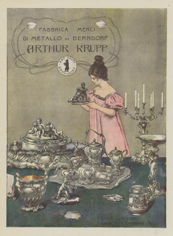 Arthur Krupp (farve litho) af Italian School