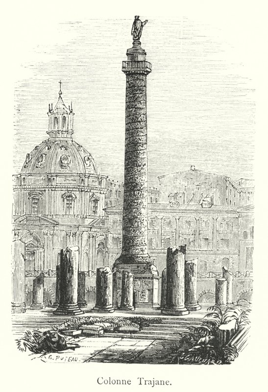 Trajans søjle (gravering) af Italian School