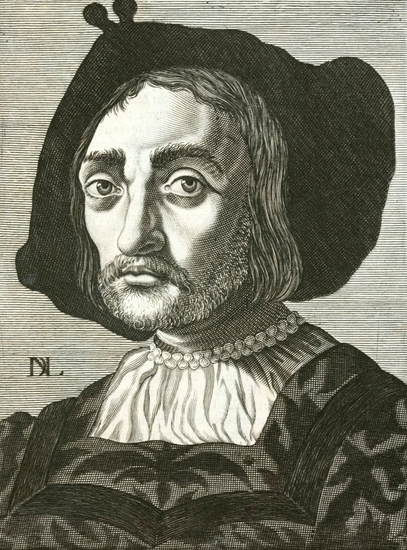Donato Bramante, italiensk renæssancearkitekt (gravering) af Italian School